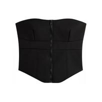Calvin Klein Minimalist Zipper Sexy Padded Strapless Women Tops Space-Black J222613-BEH XS black