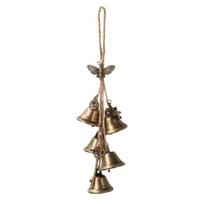 Helovino durų rankenos raganos varpelis namų apsauga vintažinis rankų darbo vidinis lauko pakabinamas metalinis varpelis raganavimas durų pakaba vika vėjo varpelis dekoracija Copper plated brown