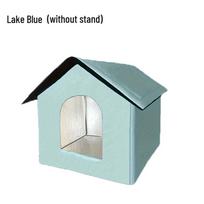 Winter-Proof Outdoor Cat & Dog House: Warm, Waterproof, All-Season Pet Nest Small ežero mėlyna spalva