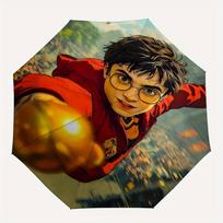 1pc Harry Potter Gryffindor Wand Automatic Open/close Folding Portable Umbrella with 8-Rib Structure for Women/Men, All-Season Use  a0901048 black