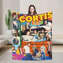 CORTIS Kpop Šilta antklodė Dekoratyvinis pliušinis pledas Naujoviškas sofos, fotelio flanelinis užtiesalas, lovos uždangalas 30x40in black