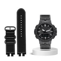 Klasikinė nailoninė laikrodžio apyrankė Casio PROTREK serijai PRW-3000 3100 6000 6100Y Drobės apyrankė Vyriška laikrodžio apyrankė apyrankė black