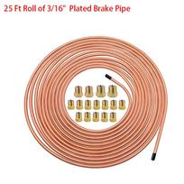 25FT 7.62m Wire Hose Reel with Tube Screw Cap Brake Hose Repair Kit Car Roll Tube Coil 3/16