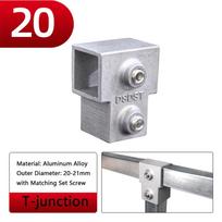 20x20mm Square Tube 30mmx30mm 25x25mm Three-way Square Connector Accessories Fixed Pipe Clamp Aluminum Alloy Elbow