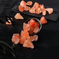 Natural Orange Salt Crystal Raw Stone Aroma Diffuser Stone Crystal Demagnetization Stone Home Decoration Orange Salt Ornaments brown