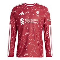 Adidas X Liverpool FC 26/27 Home Authentic Dry Fit Striped Long Sleeve Football Shirt Men tops KB8251 S brown