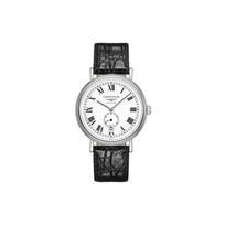 Longines Elegance Automatinis Mechaninis Ciferblatas Data Chronografas Laikrodis Vyriški laikrodžiai Sidabrinis Plienas Oda L4.905.4.11.2 Black Strap White Dial gray