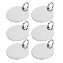 20PCS 20mm Round Tag Pendants Fit for Bambu Lab H2D Printer Mirror Stainless Steel Engraving Blanks with Hanging Rings for Crafting white