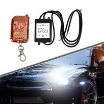 12V 1.5W Universalus belaidis mirksėjimo valdymo modulis LED DRL mirksėjimo valdiklio sistema automobiliui, motociklui black