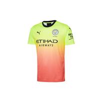 PUMA Manchester City marškinėliai vyriški rožiniai geltoni apvalia iškirpte vidutinio tiesaus kirpimo 755594-03 XS geltona