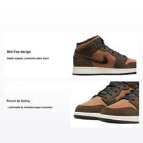 Air Jordan 1 Mid SE GS Earth Tone Kids Sneakers Brown Dark-Chocolate Crimson-Bliss DC7248-200 37.5 black