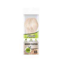 Vienkartiniai mediniai šaukštai PIKNIK Eco 6 vnt.
