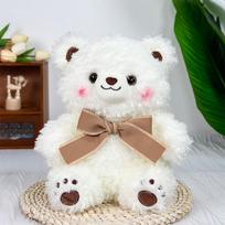 Cute Cartoon Silly Bear Grabs Machine Baby Plush Toy Set Up A Stall Bow Tie Bear Throws Souvenir Gift Doll Gift 75cm white
