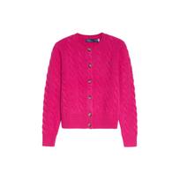 Polo Ralph Lauren Solid Color Single-Breasted Logo Embroidered Long Sleeve Sweater Women sweater Pink 211910443-005 XS