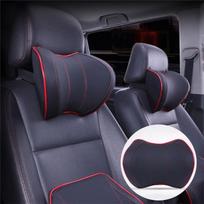 Automobilio galvos atramos kaklo pagalvė sėdynės kėdei Auto atminties putplasčio medvilninės pagalvėlės audinio dangtelis Minkštas galvos atramas Kelionių biuras Cloth black