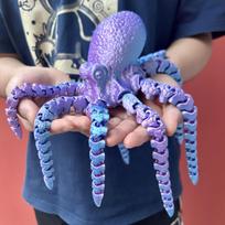 3D spausdinta aštuonkojo statulėlė, unikali stalo dekoracija ir kolekcionuojamas daiktas, spalvingos figūrėlės statulėlė, dovanos39cm15.35col.15.5cm6.1col. (as the picture,15.5cm 6.1in) blue