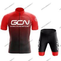 Unisex Long Sleeve Cycling Jersey Bib Shorts Set Quick Dry Breathable Road Bike Riding XS red