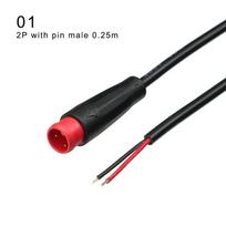 For Ebike Bafang Optional Cable 2/3/4/5/6Pin Cable Waterproof Connector Base Connector Display Pin 1 black