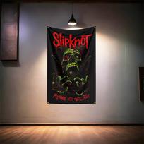 Roko muzikos vėliava 3x5 pėdų Slipknot gerbėjams Reklama HD spausdinimas Žalvariniai žiedeliai Garažo, miegamojo, svetainės, bendrabučio sienų dekoras Gobelenas 74x94cm(29x37in) gray