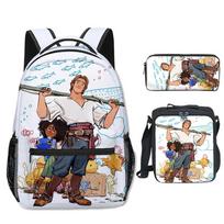 Classic Popular the sea beast 3D Printed 3pcs/Set student School Bags Travel Notebook Backpack Crossbody Lunch bag Pencil Case