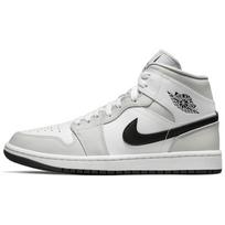 Air Jordan 1 Mid Grey Fog Moteriški sportbačiai Balti Šviesiai dūminiai pilki Juodi BQ6472-015 35.5 white