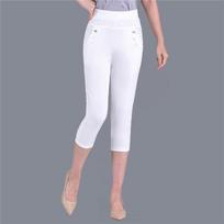 Summer Thin Stretch Mother Elastic High Waist Casual Loose Middle-aged and Elderly Straight Pants L balta