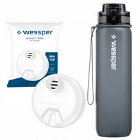 Vandens buteliukas su filtru Wessper ActiveMax Tritan 0,5 l, sidabrinis pilkas