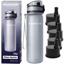Filtro buteliukas AQUAPHOR City 0,5 l, pilkas, su 5 keičiamais filtrais