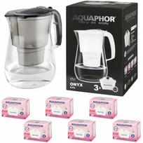 Vandens ąsotis su filtru Aquaphor Onyx 4,2 l, 6 Maxfor+ Mg kasetės, juodas