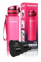 Vandens butelis Aquaphor City Pink su 3 filtrais