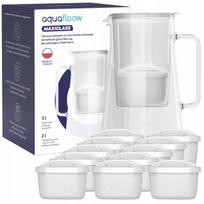 Vandens filtras ąsotis AquaFloow MaxiGlass 3l baltas su 12 filtru
