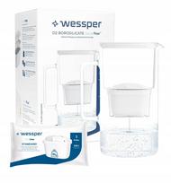 Vandens filtras 3 l WESSPER D2 borosilikatinis baltas su kasete