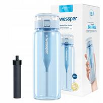 Vandens butelis su filtru Wessper ActiveMax Tritan 0,68 l mėlynas + 1 filtras