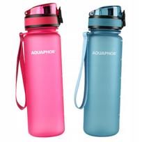 Vandens butelis Aquaphor City 0,5L, mėlynas ir rožinis, 2 vnt., su filtru
