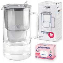 Stiklinis ąsotis Aquaphor Glass Grey su filtru Maxfor Mg Magnesium