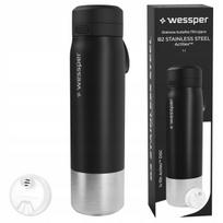 Nerūdijančio plieno vandens butelis 1L su filtru Wessper B2 juodas