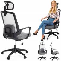 Ergonominė biuro kėdė su galvos atlošu AMO70+ pilka