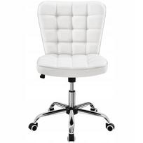 Ergonominė pasukama kėdė su reguliuojamu aukščiu, ratukais, balta
