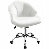 Ergonominė biuro kėdė su ratukais, reguliuojamas aukštis, balta