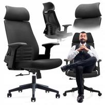 Biuro kėdė juoda ergonomiška su tinkliniu atlošu