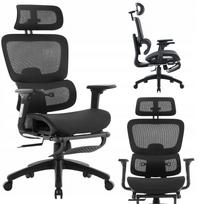 Ergonomiška biuro kėdė DELAGEAR M Pro 750 su kojų atrama, juoda, tinklinė