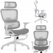 Ergonominė biuro kėdė DELAGEAR M Pro 750 su pakoju, pilkai balta, tinklelio audinys
