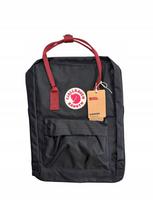 Kuprinė Fjallraven Kanken Classic 16L juoda su raudonomis rankenomis