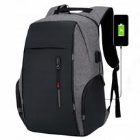 Vyriška verslo kuprinė nešiojamajam kompiuteriui, pilka/juoda, su USB