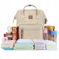 Vežimėlio kuprinė Himawari HM1213 mamoms, cappuccino, su organizatoriumi