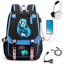 Mokyklinė kuprinė Hatsune Miku su USB, A4 dydžio