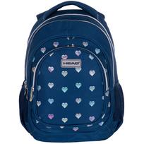 Mokyklinė kuprinė Head HOLO EFFECT SPLASH HEARTS, mėlyna, su keliais skyriais
