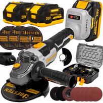 Kampinis šlifuoklis akumuliatorinis brushless BESTEN 2xAku 4Ah
