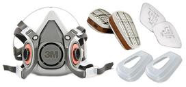 Respiratoriaus 3M 6200 su silikono ir filtro rinkiniu