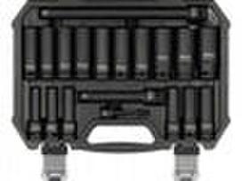 Ilgų smūginių galvučių rinkinys 1/2", 6 kampų, 8-24 mm, dėklas